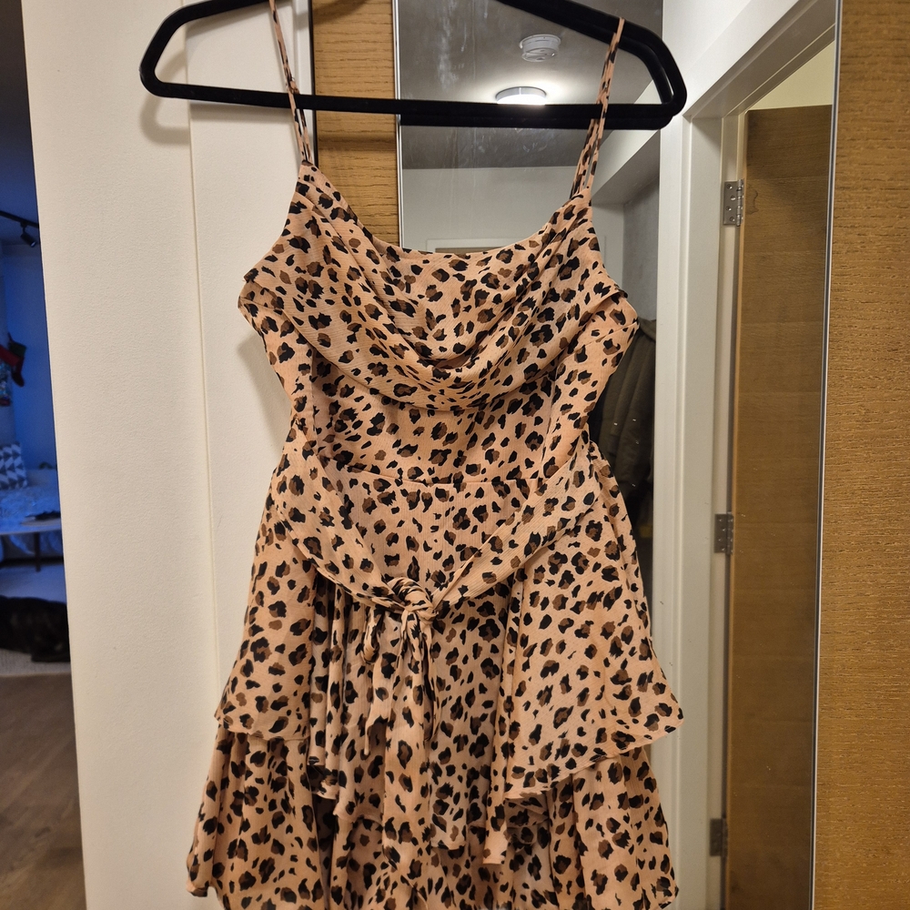 Hello Molly Leopard Print Romper
